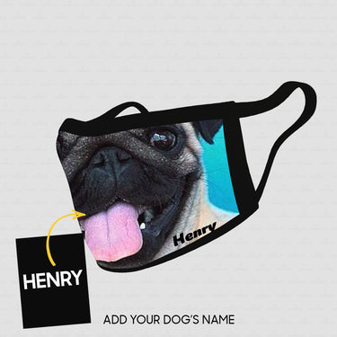 Personalized Dog Gift Idea - Big Pug Face For Dog Lovers - Cloth Mask